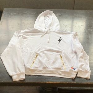 Aviator Nation White Lightening Bolt Hoodie sz M